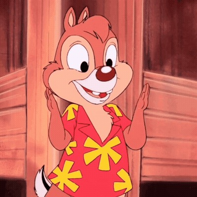 Cartoon Chipmunk In Red Shirt With Yellow Stars GIF