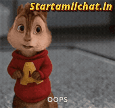 Cartoon Chipmunk In Red Sweater Says Oops GIF