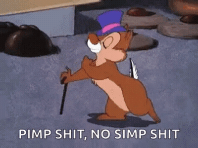 Cartoon Chipmunk In Top Hat Walking With Cane At Pool Table GIF