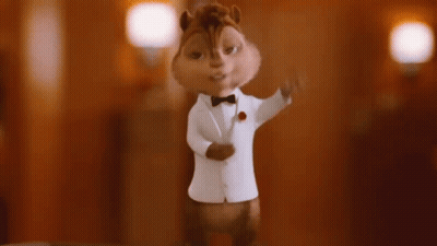 Cartoon Chipmunk In Tuxedo And Bow Tie GIF