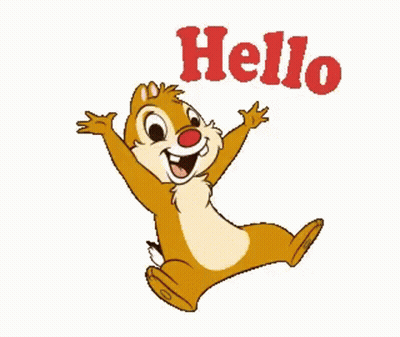 Cartoon Chipmunk Jumping Saying Hello GIF