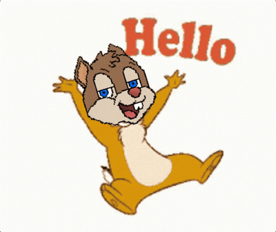 Cartoon Chipmunk Jumping Saying Hello