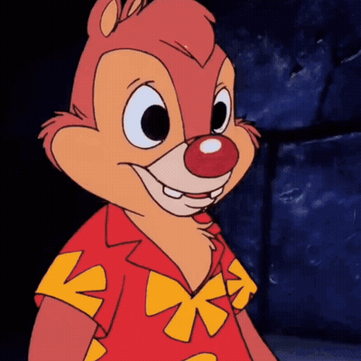 Cartoon Chipmunk Red And Yellow Shirt Bow GIF