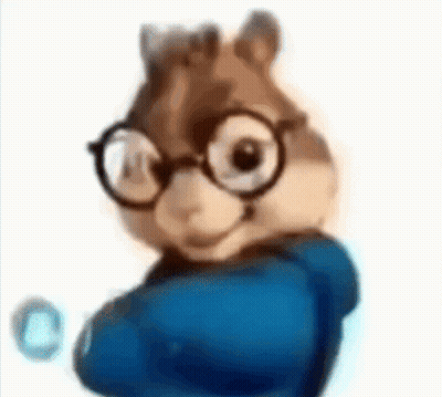 Cartoon Chipmunk With Glasses And Blue Jacket GIF