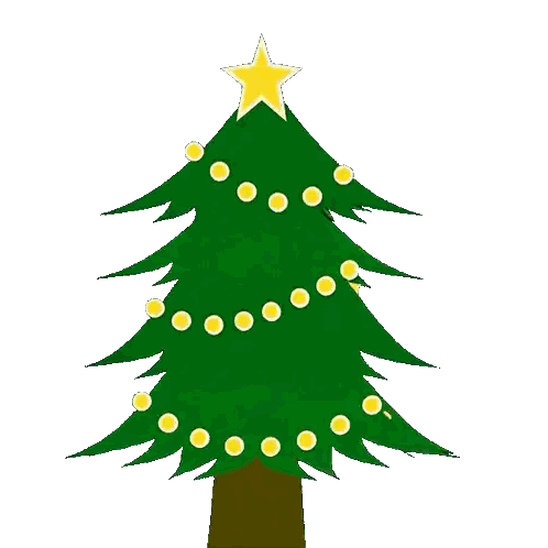 Cartoon Christmas Tree With Star Sticker