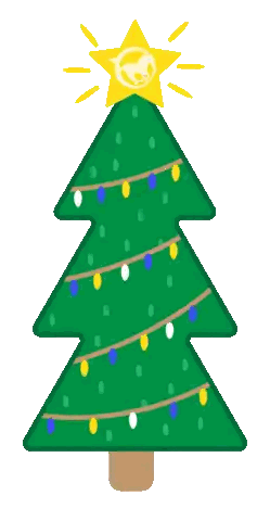 Cartoon Christmas Tree With Star Sticker