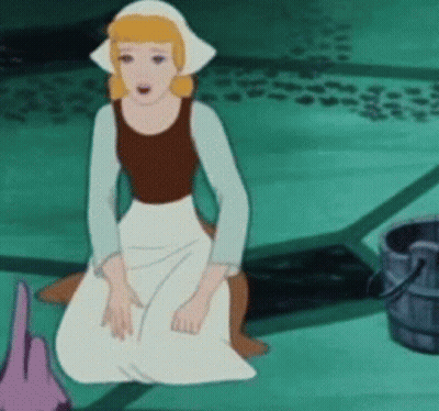 Cartoon Cinderella Sitting On Floor GIF