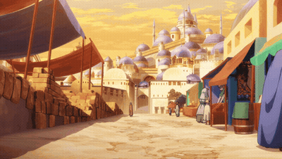 Cartoon City With Castle GIF