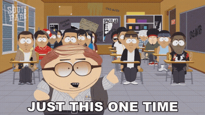 Cartoon Classroom Just This One Time GIF
