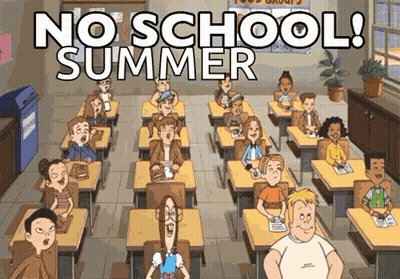 Cartoon Classroom Saying No School Summer GIF