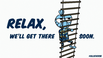 Cartoon Climbing Ladder Relax We'll Get There Soon GIF