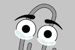 Cartoon Clippy Tears Zoom GIF