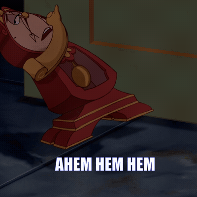 Cartoon Clock Saying Ahem Hem Hem GIF