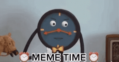 Cartoon Clock Saying Meme Time With Stuffed Animal GIF