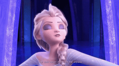 Cartoon Close Up Saying The Cold Never Bothered Me Anyway GIF
