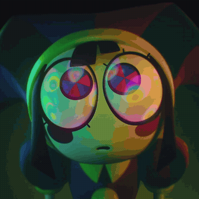 Cartoon Close Up With Glowing Eyes GIF