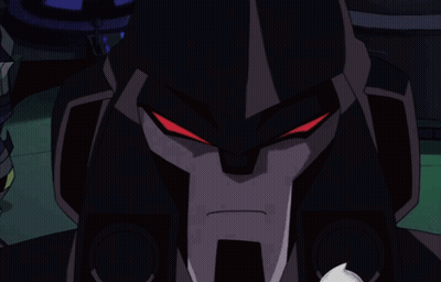 Cartoon Close-Up With Red Eyes Looking At Camera GIF