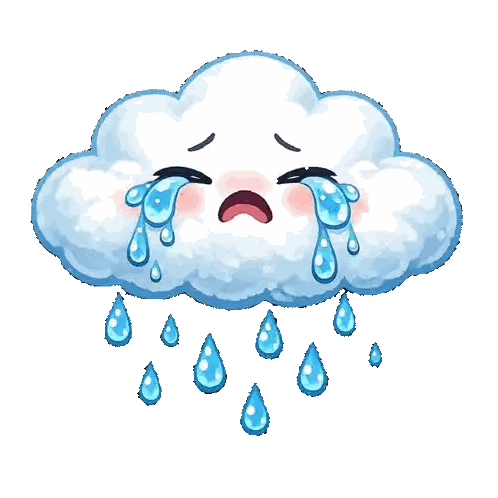 Cartoon Cloud Crying Tears Sticker