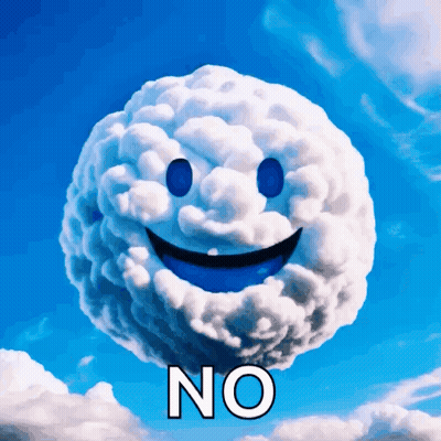 Cartoon Cloud Smiley Saying No GIF