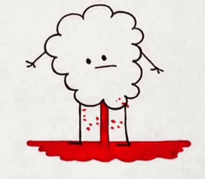 Cartoon Cloud With Blood Dripping GIF