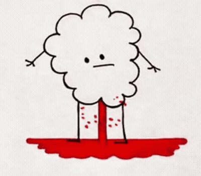 Cartoon Cloud With Blood Mouth GIF
