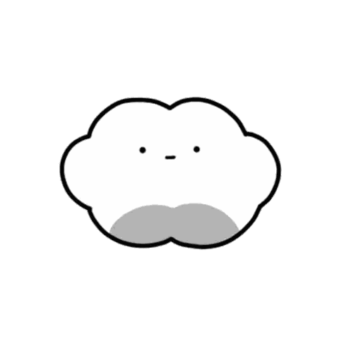 Cartoon Cloud With Face Sticker
