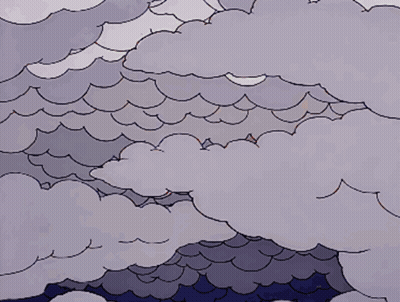 Cartoon Cloudy Sky With White Clouds GIF