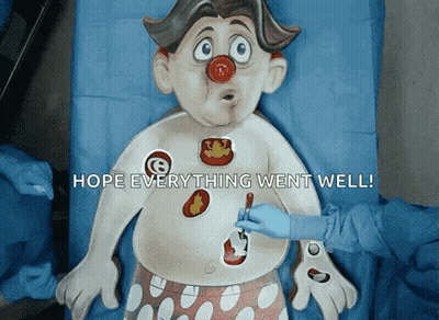 Cartoon Clown Surgery Hope Everything Went Well GIF