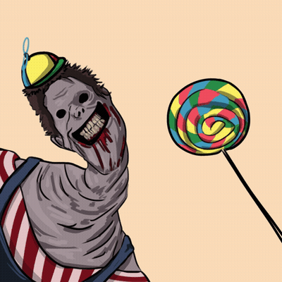 Cartoon Clown With Lollipop GIF
