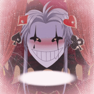 Cartoon Clown With Playing Cards On Head GIF