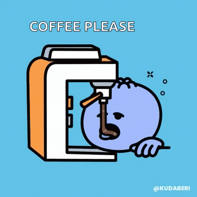 Cartoon Coffee Maker Saying Coffee Please GIF