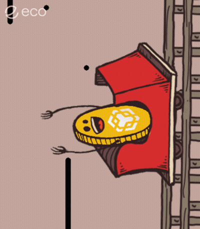 Cartoon Coin On Roller Coaster With Eco GIF