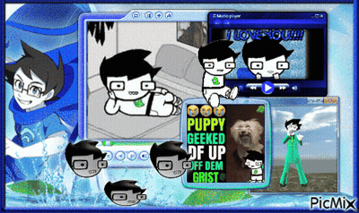 Cartoon Collage Puppy Geeked Df Up GIF