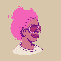 Cartoon Cool Girl Pink Sunglasses