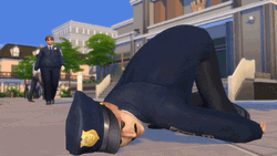 Cartoon Cop Sleeping On The Road GIF