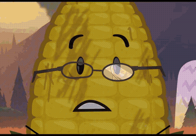 Cartoon Corn On The Cob Wearing Glasses GIF