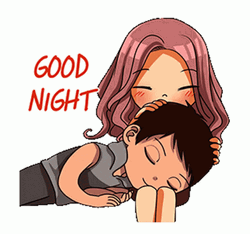 Cartoon Couple Good Night GIF