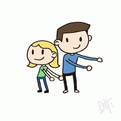Cartoon Couple Happy Dancing GIF