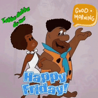 Cartoon Couple Happy Friday GIF