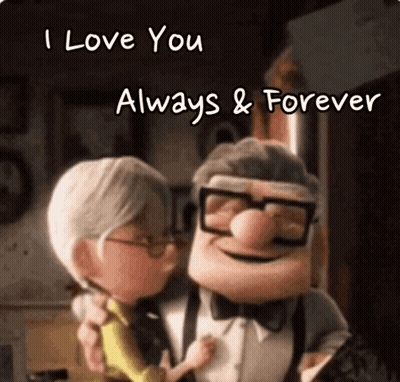Cartoon Couple Hugging I Love You Always GIF