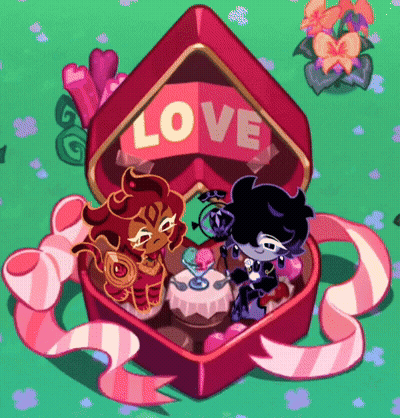 Cartoon Couple Sitting In Love Box GIF