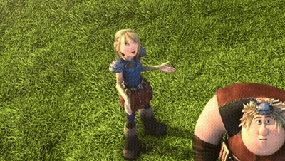 Cartoon Couple Standing In Grass Field GIF