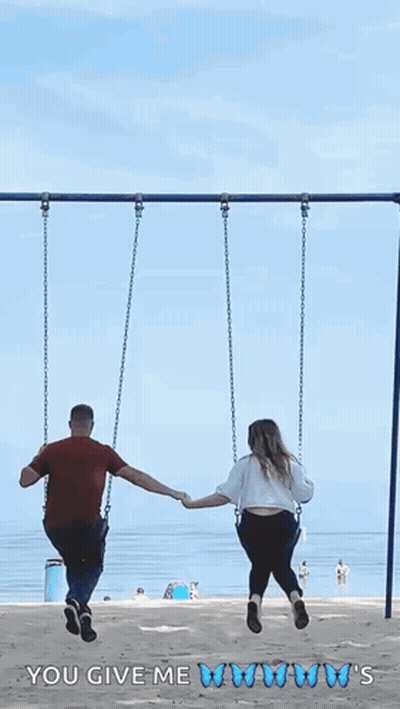 Cartoon Couple Under Starry Sky With I Love You Hearts GIF
