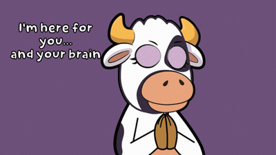 Cartoon Cow Saying Im Here For You