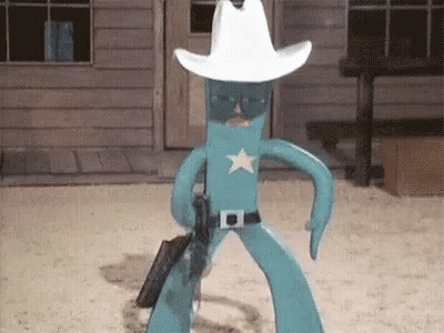 Cartoon Cowboy Holding Gun GIF