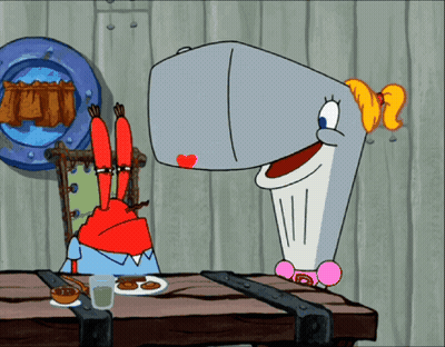 Cartoon Crab And Whale With Hearts On Faces GIF