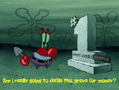 Cartoon Crab Holding Shovel In Front Of Grave For Shitty Werben Man Jensen GIF