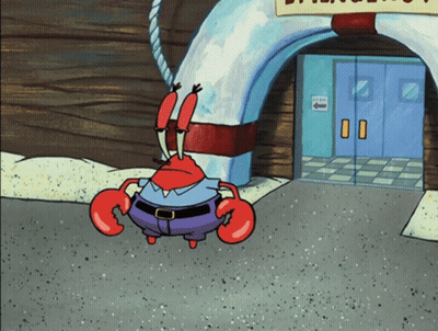 Cartoon Crab In Front Of No Entry Sign GIF