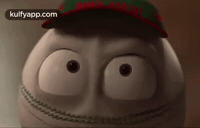 Cartoon Cricket Ball Wearing Hat