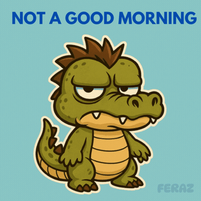 Cartoon Crocodile Not A Good Morning GIF